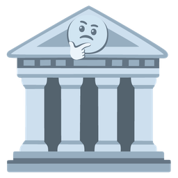 Classical building and Thinking face