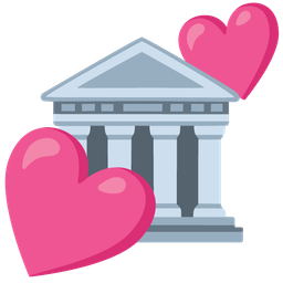 Classical building and Two hearts