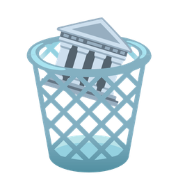 Classical building and Wastebasket