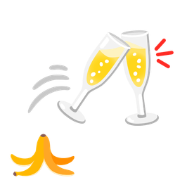 Clinking glasses and Banana