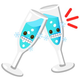 Clinking glasses and Cold face