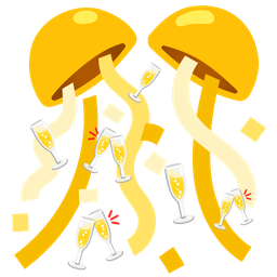 Clinking glasses and Confetti ball