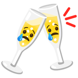 Clinking glasses and Crying face