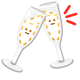 Clinking glasses and Dotted line face