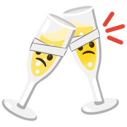 Clinking glasses and Face with head-bandage