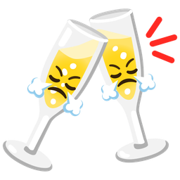 Clinking glasses and Face with steam from nose