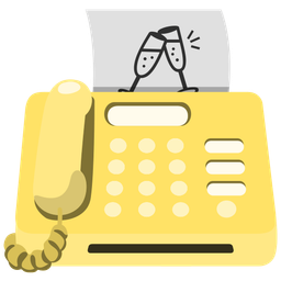 Clinking glasses and Fax machine