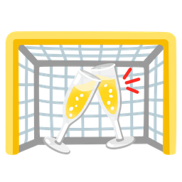 Clinking glasses and Goal net