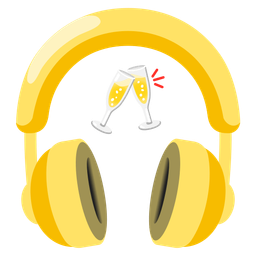Clinking glasses and Headphone