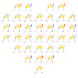 Clinking glasses and Heart suit