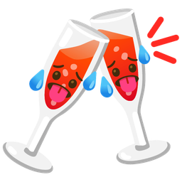 Clinking glasses and Hot face