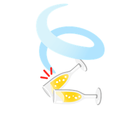 Clinking glasses and Leaf fluttering in wind