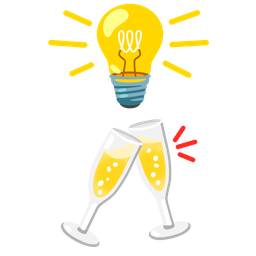 Clinking glasses and Light bulb