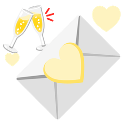 Clinking glasses and Love letter