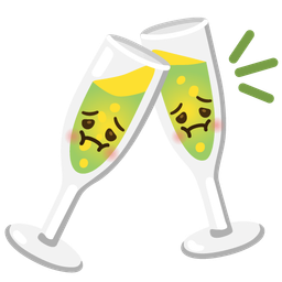 Clinking glasses and Nauseated face