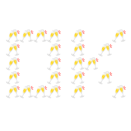 Clinking glasses and OK button