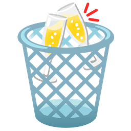 Clinking glasses and Wastebasket