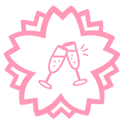 Clinking glasses and White flower