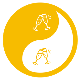 Clinking glasses and Yin yang