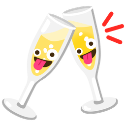 Clinking glasses and Zany face