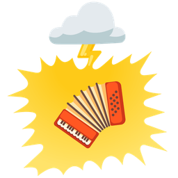 cloud with lightning and accordion