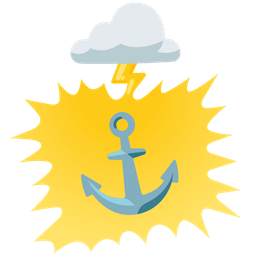 cloud with lightning and anchor