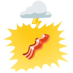 cloud with lightning and bacon