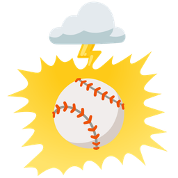 cloud with lightning and baseball