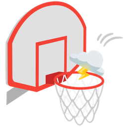 cloud with lightning and basketball