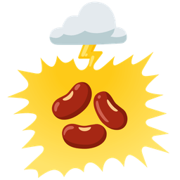 cloud with lightning and beans