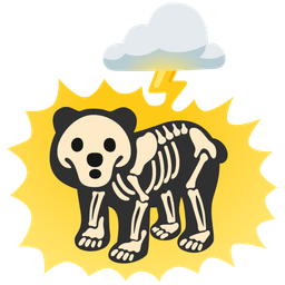 cloud with lightning and bear