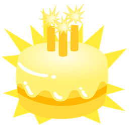 cloud with lightning and birthday cake