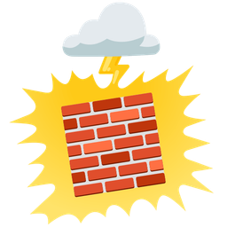 cloud with lightning and brick