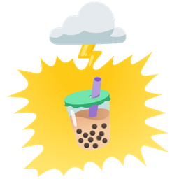 cloud with lightning and bubble tea