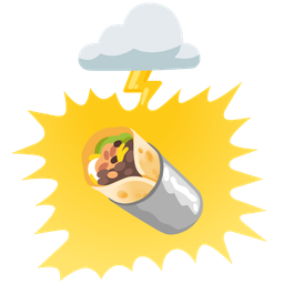 cloud with lightning and burrito