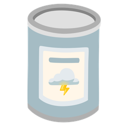 cloud with lightning and canned food