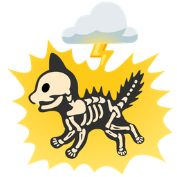 cloud with lightning and cat face