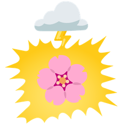 cloud with lightning and cherry blossom