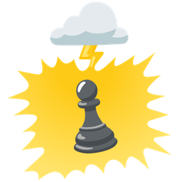 cloud with lightning and chess pawn