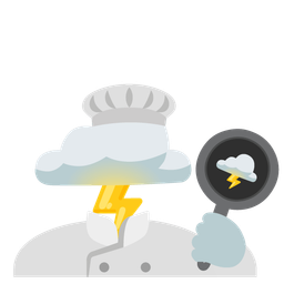 cloud with lightning and cooking