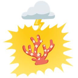 cloud with lightning and coral