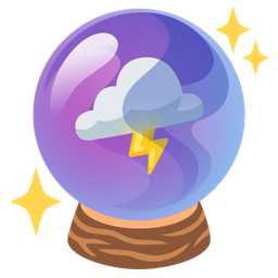 cloud with lightning and crystal ball