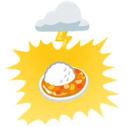 cloud with lightning and curry rice