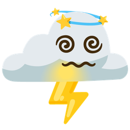 cloud with lightning and dizzy