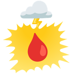 cloud with lightning and drop of blood