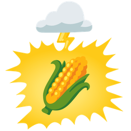 cloud with lightning and ear of corn