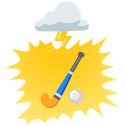 cloud with lightning and field hockey