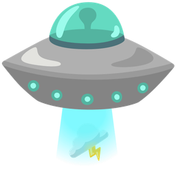 cloud with lightning and flying saucer