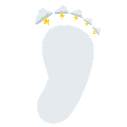 cloud with lightning and footprints