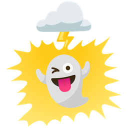 cloud with lightning and ghost